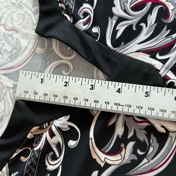 White‎ House Black Market Paisley Baroque Shift Dress Womens M Black Knit Sheath - Picture 10 of 11